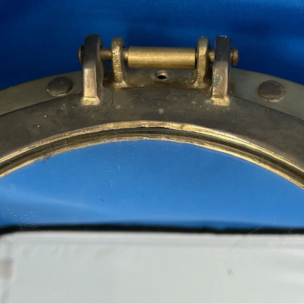 Brass Porthole Mirror VINTAGE- Authentic Nautical Charm-